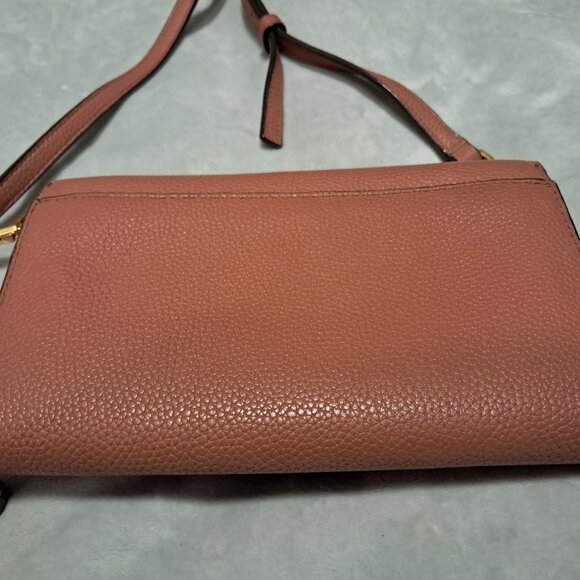 TORY BURCH MCGRAW WALLET CROSSBODY IN DARK CIDER LEATHER RETAIL $298 - Picture 4 of 6